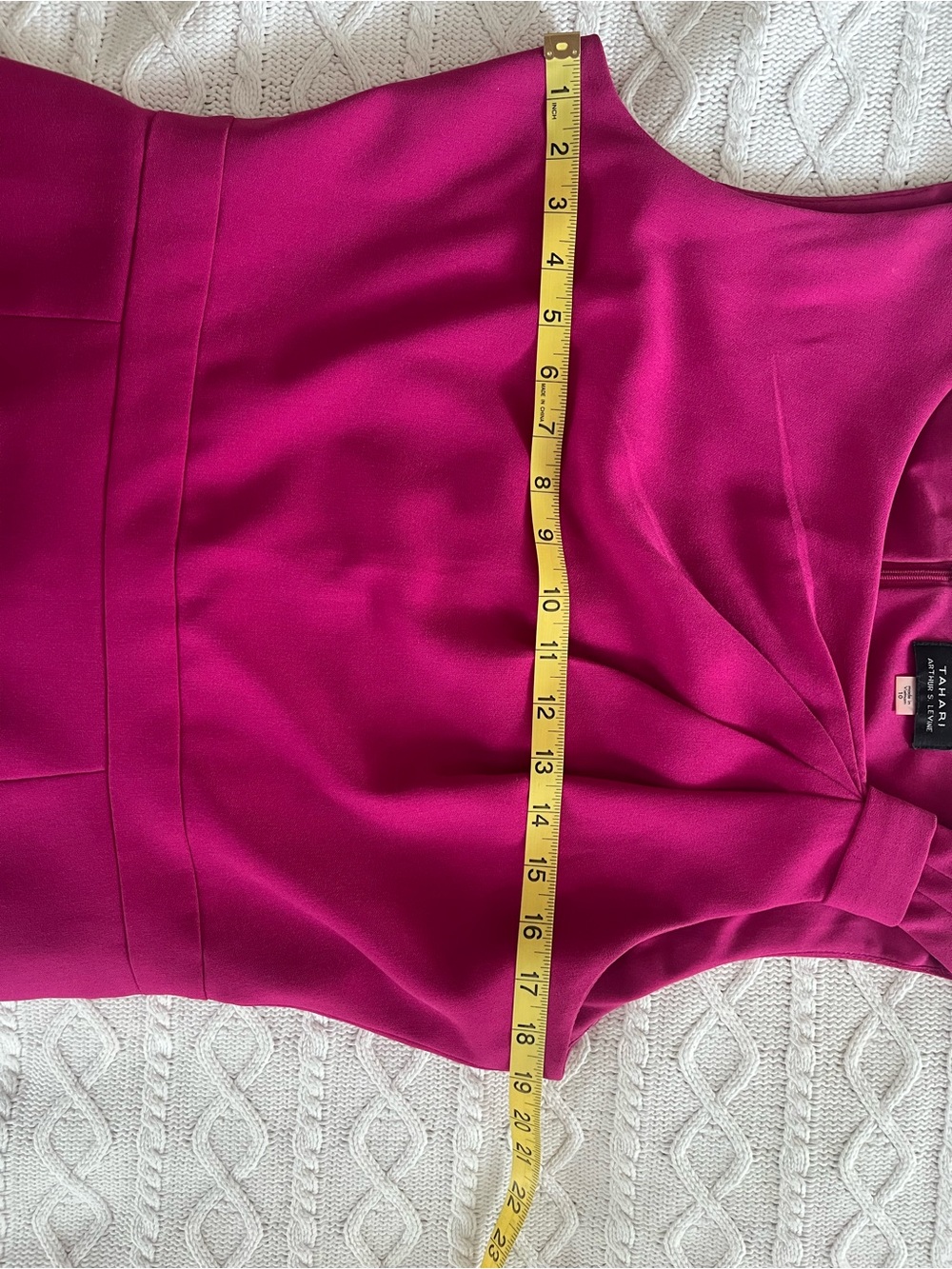 Tahari Fuchsia Dress Women's Sleeveless A-Line Dress Size 10 - Picture 5 of 15